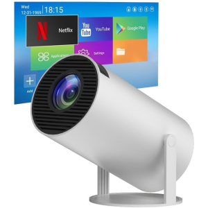 SMART PROJETOR PORTATIL HY300 Projetor 4k Portátil Smart Android Wi-fi Mini Hdmi Cor Branco
