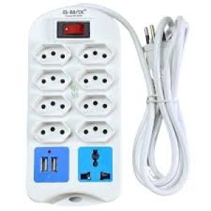 EXTENSAO FILTRO DE LINHA 8 TOMADAS 2 USB 5M B-MAX BM-8688
