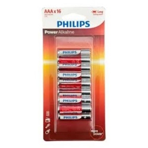 PILHA ALCALINA PHILIPS AAA 1,5V COM 16 UNIDADES