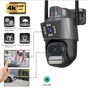 CAMERA EXTERNA DE SEGURANÇA DUPLA LENTE WIFI COM ALARME