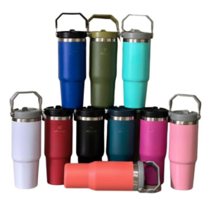 Garrafa Térmica 900ML Com Bico Com Alça Flip Tumbl Aço Inoxidável Academia Trabalho