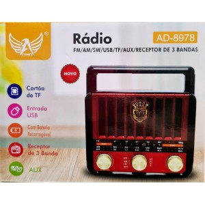 CAIXA DE SOM RADIO AM/FM USB LTOMEX AD-8978