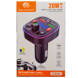 TRANSMISSOR DE FM HMASTON 20W PD MP3 PLAYER PARA CARRO CD01