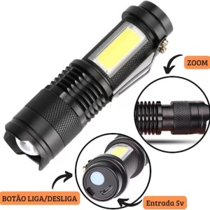 LANTERNA LED USB RECARREGAVEL LT-8501