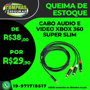 CABO AUDIO E VIDEO XBOX 360 SUPER SLIM